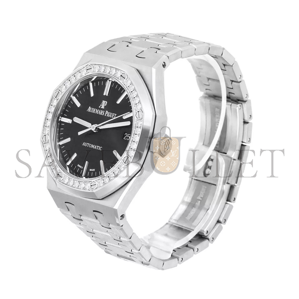 AUDEMARS PIGUET ROYAL OAK LADIES 37 AUTOMATIC DIAMOND BEZEL WATCH 15451ST.ZZ.1256ST.01